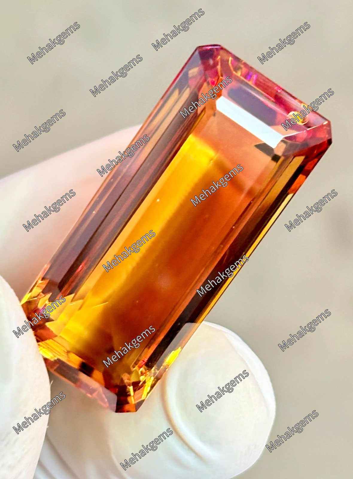 56 Carat Color Shift Zultanite Baguette Gemstone, Custom Ring Pendant Stone