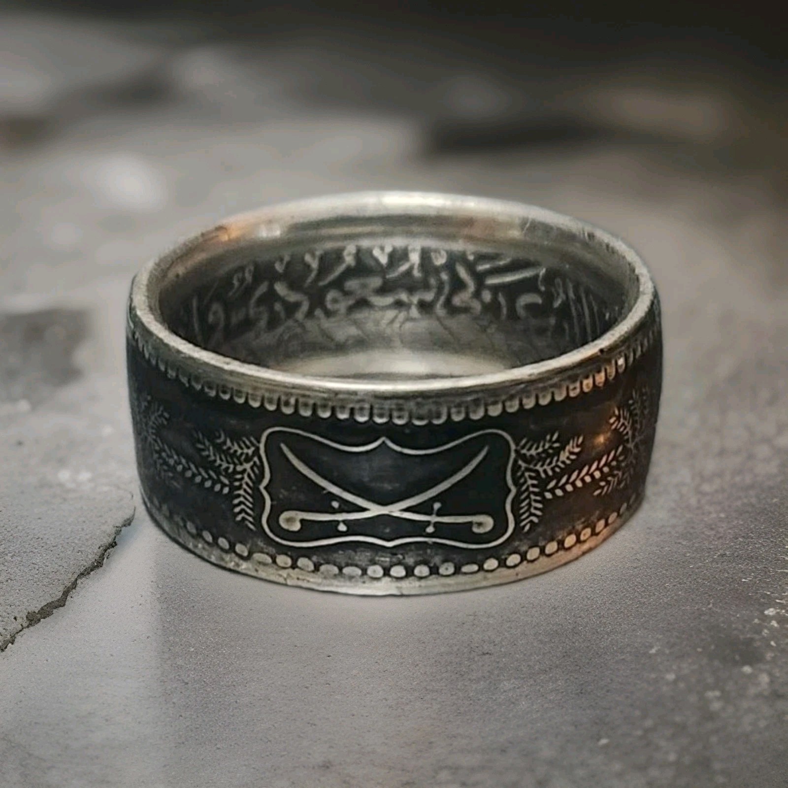 Saudi Arabia Silver Coin Ring – 1 riyal coin ring – Silver Coin Ring Type 2