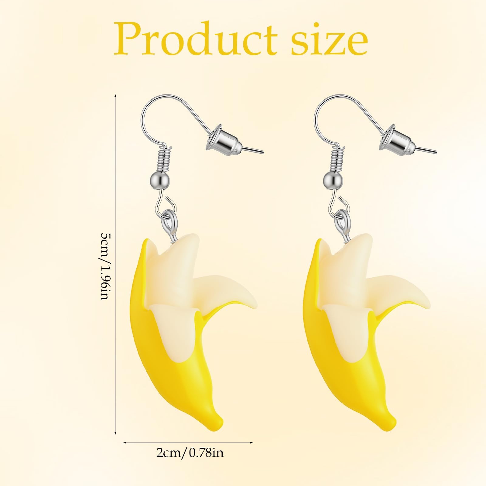 3D Resin Imitate Fruits Dangle Earrings, Banana Dangle Earrings, Imitate Food…