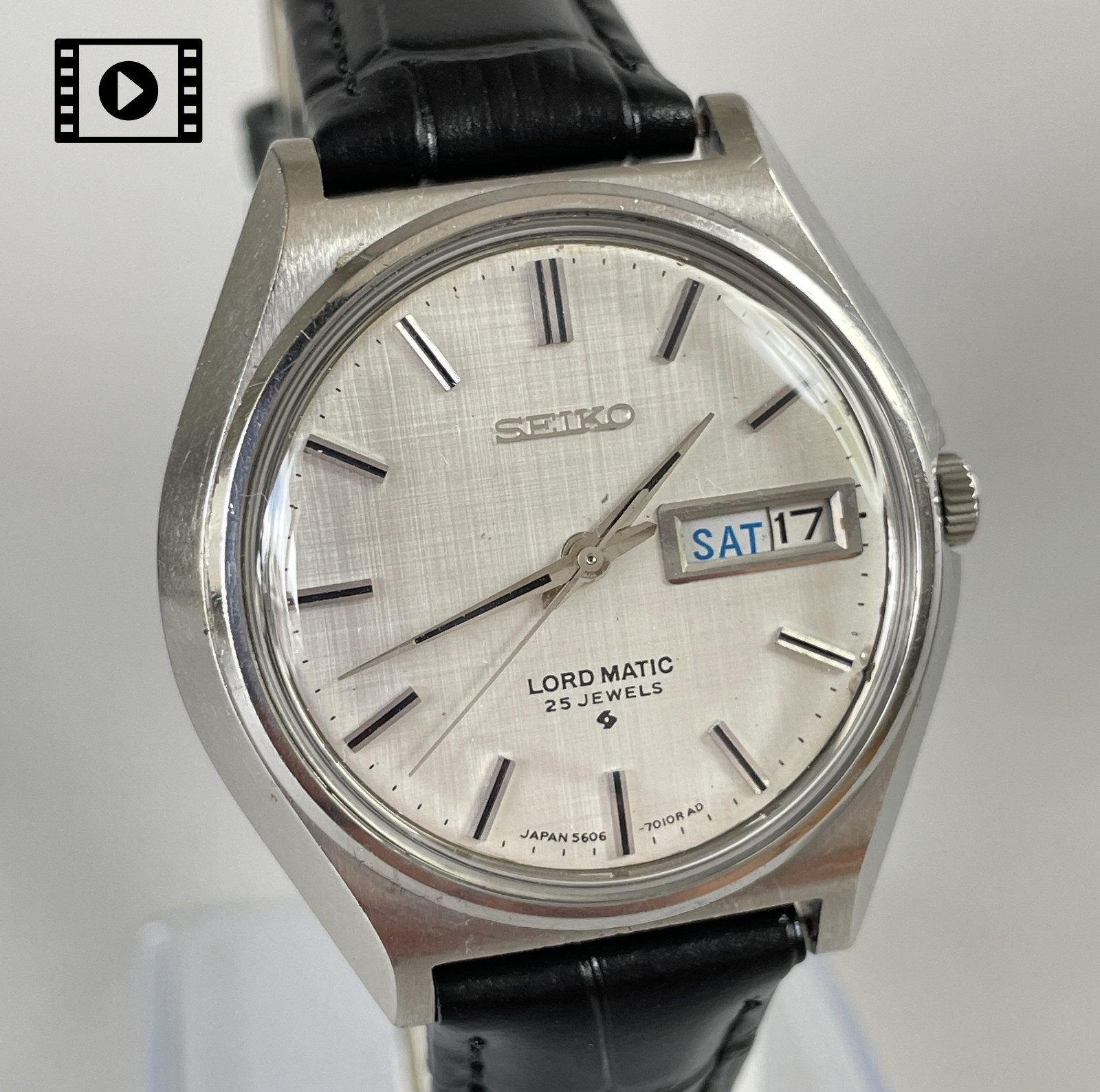 SEIKO LORD MATIC 5606-7010 [US Stock] Vintage 1968 Day Date AT Mens Watch N.Mint