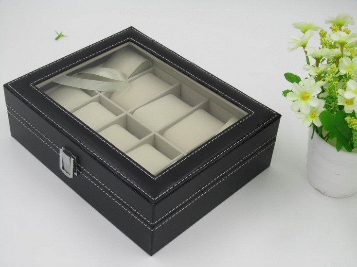10 Compartments High-grade Leather Watch Collection Storage Box(US Sock)