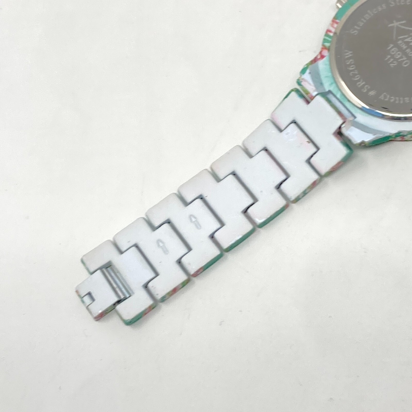 Kim Rogers Women’s Watch 39mm Green Pink Floral Spring Round New Battery 7″