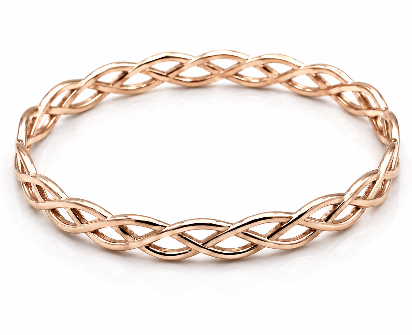 Kaedesigns Genuine 9ct 9k 375 Rose Gold Celtic Knot Oval Bangle 7.2cm X 5.2cm