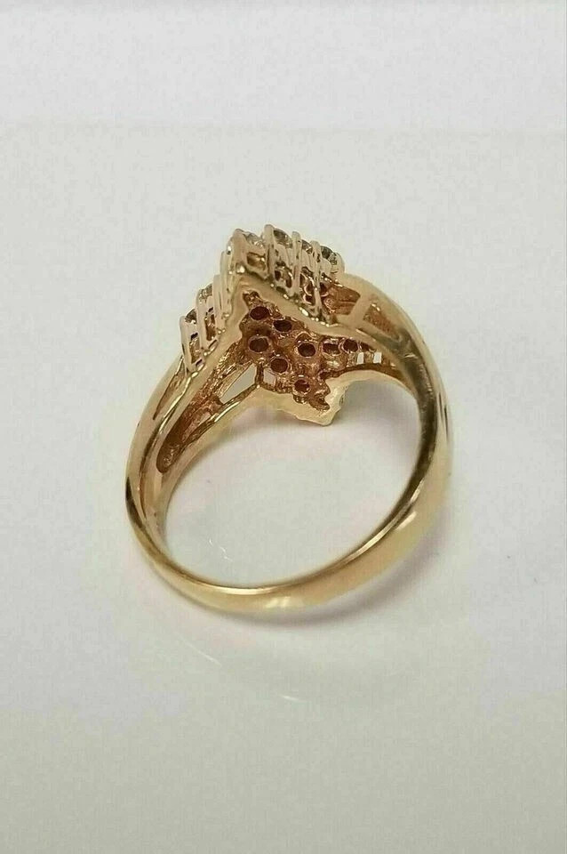 1.50Ct Round Cut Lab Created Diamond Cluster Wedding Ring 14k Yellow Gold Plated