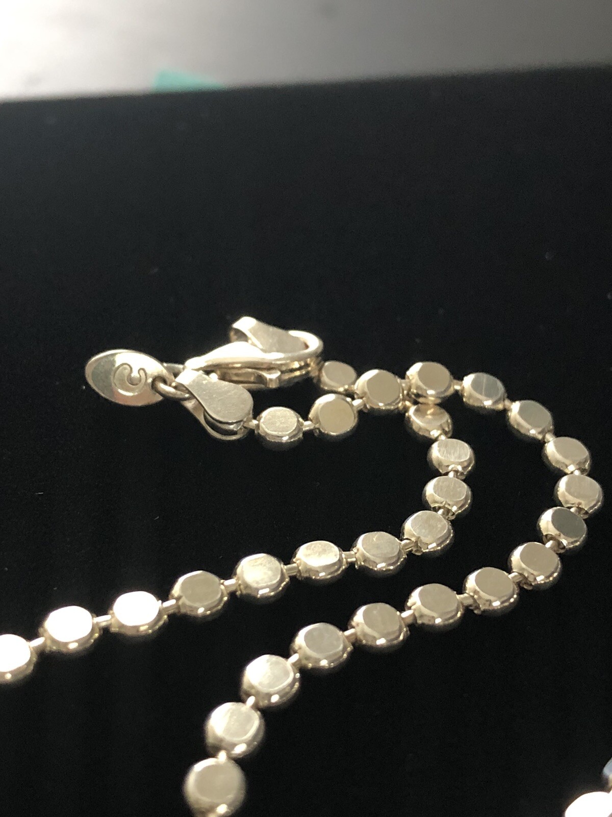 Milor Italy 950 Silver Disc Link Necklace 18 11.5g Modern Italian Designer Chain
