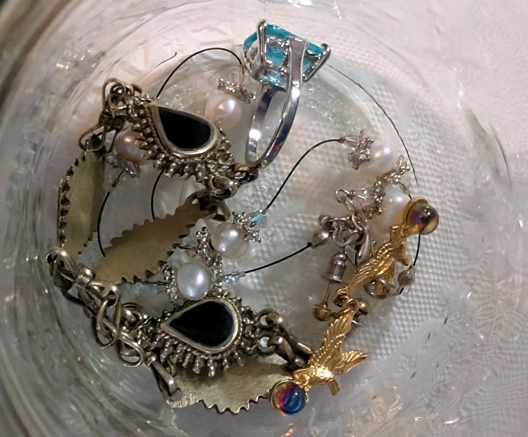 Curated Mystery Jewelry Jar Of Pre Loved Wearable Pieces 1960s-Now, W/Sterling