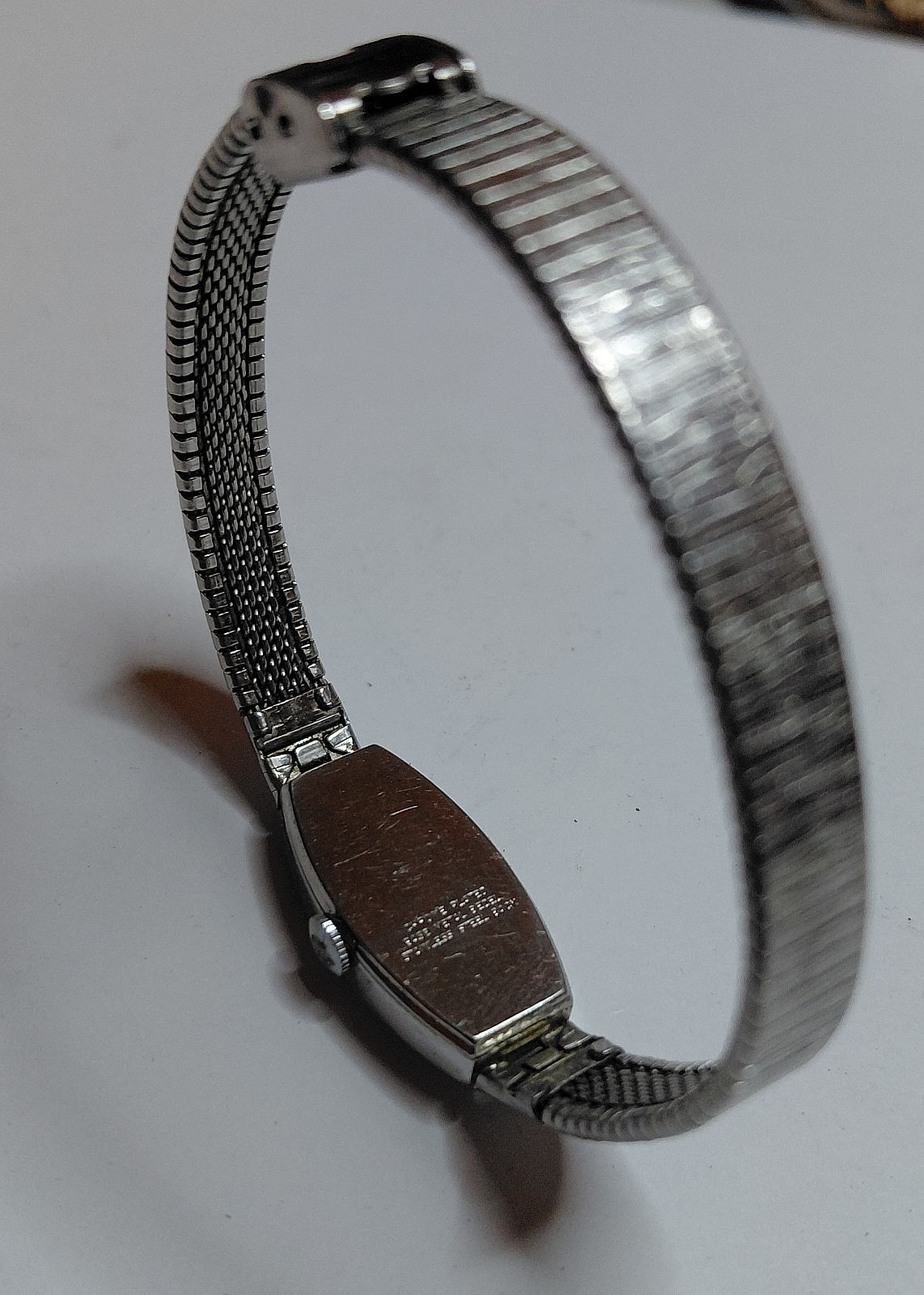 Vintage Timex Women’s Manual Wind Dress Watch 1960s Oval Silver Dial Bracelet