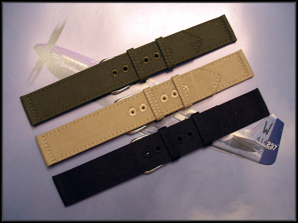 20mm Canvas WWII 2pc Military watch band strap MoD nato IW SUISSE 16 18 22 usa