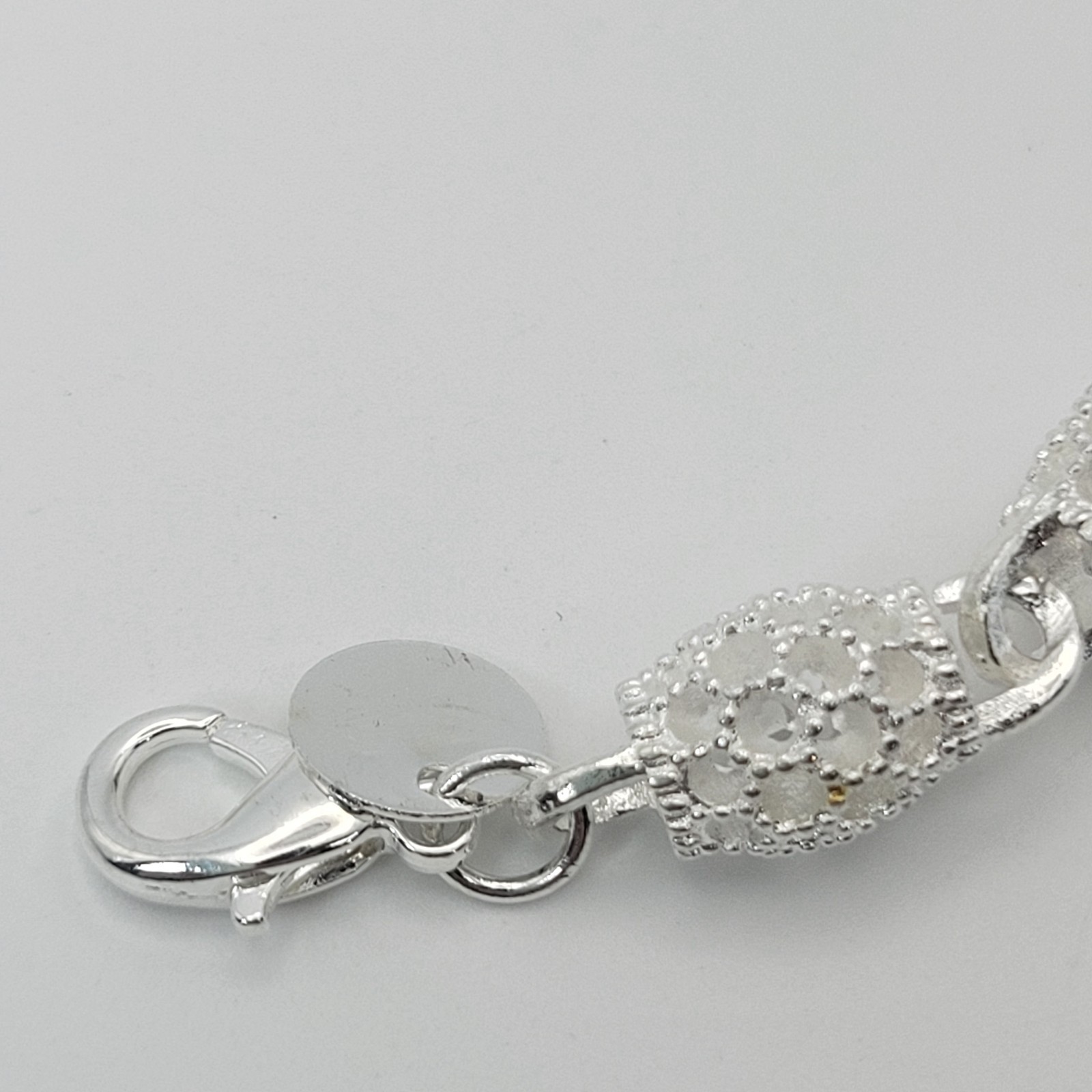 Filigree Oval Bead Link Bracelet Silver Tone Lobster Clasp Adjustable READ
