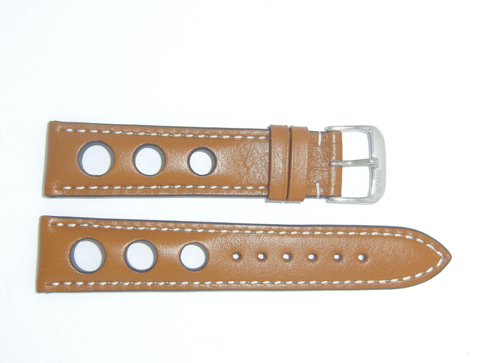 RIOS1931 Genuine Russian Leather Watch Band Strap 20 mm Brown Honey Tan “Kaluga”