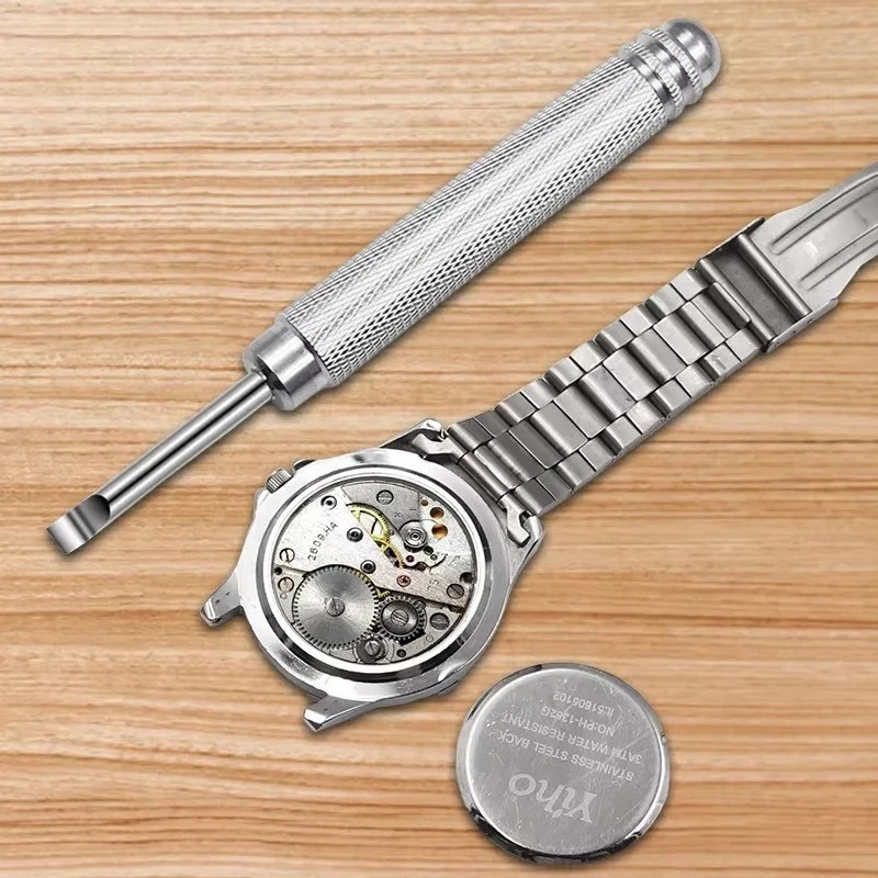 Watch Back Cover Opener Stainless Steel Metal Watch Battery Removal Repair Tool