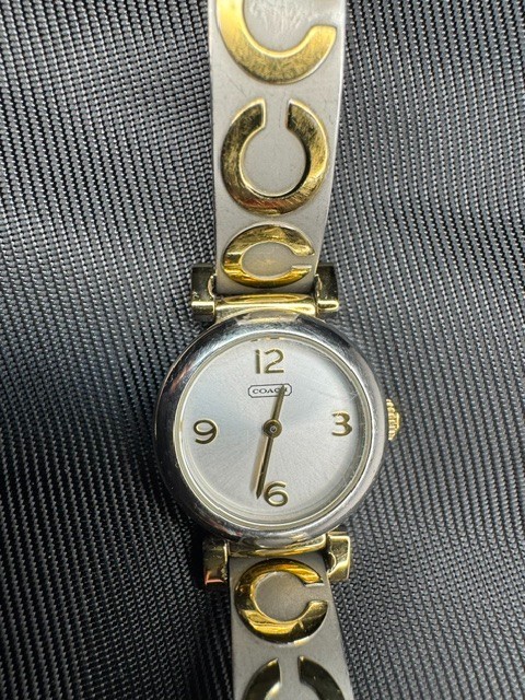 COACH WOMEN’S MADISON FASHION BRACELET WATCH IN SILVER WITH GOLD ACCENTS