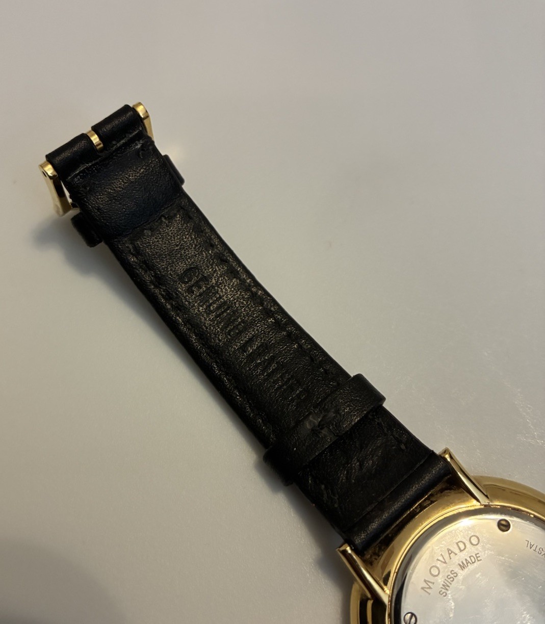 Movado Ultra Slim Women’s Black Dial Leather Strap Quartz Watch – 0607091