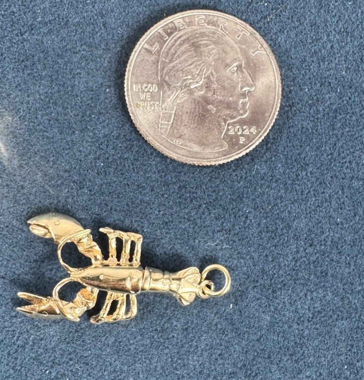 Vintage AC American Charm Corp 14k Lobster Charm 3.2 Grams Movable Tail & Claws