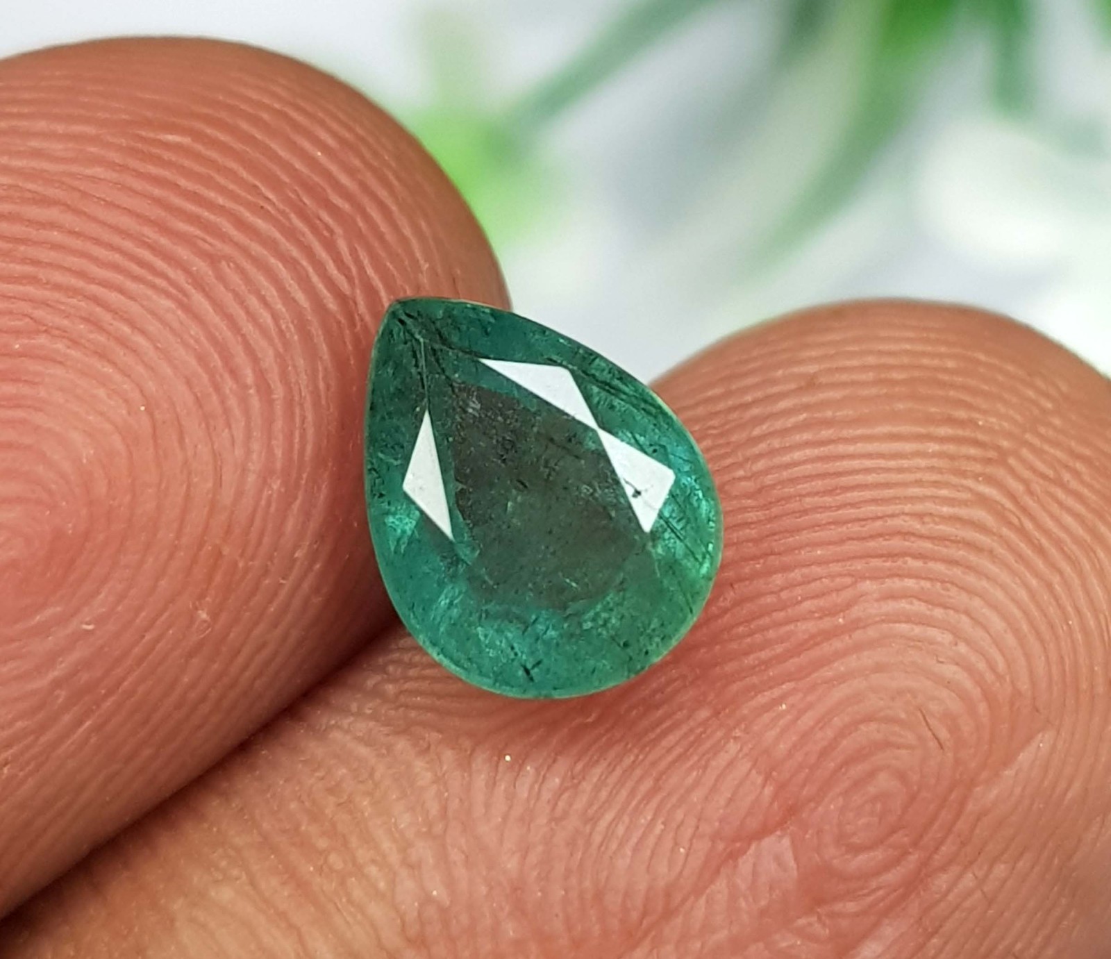 1.74 Ct Natural Emerald Zambia Pear Shape Untreated Loose Gemstone