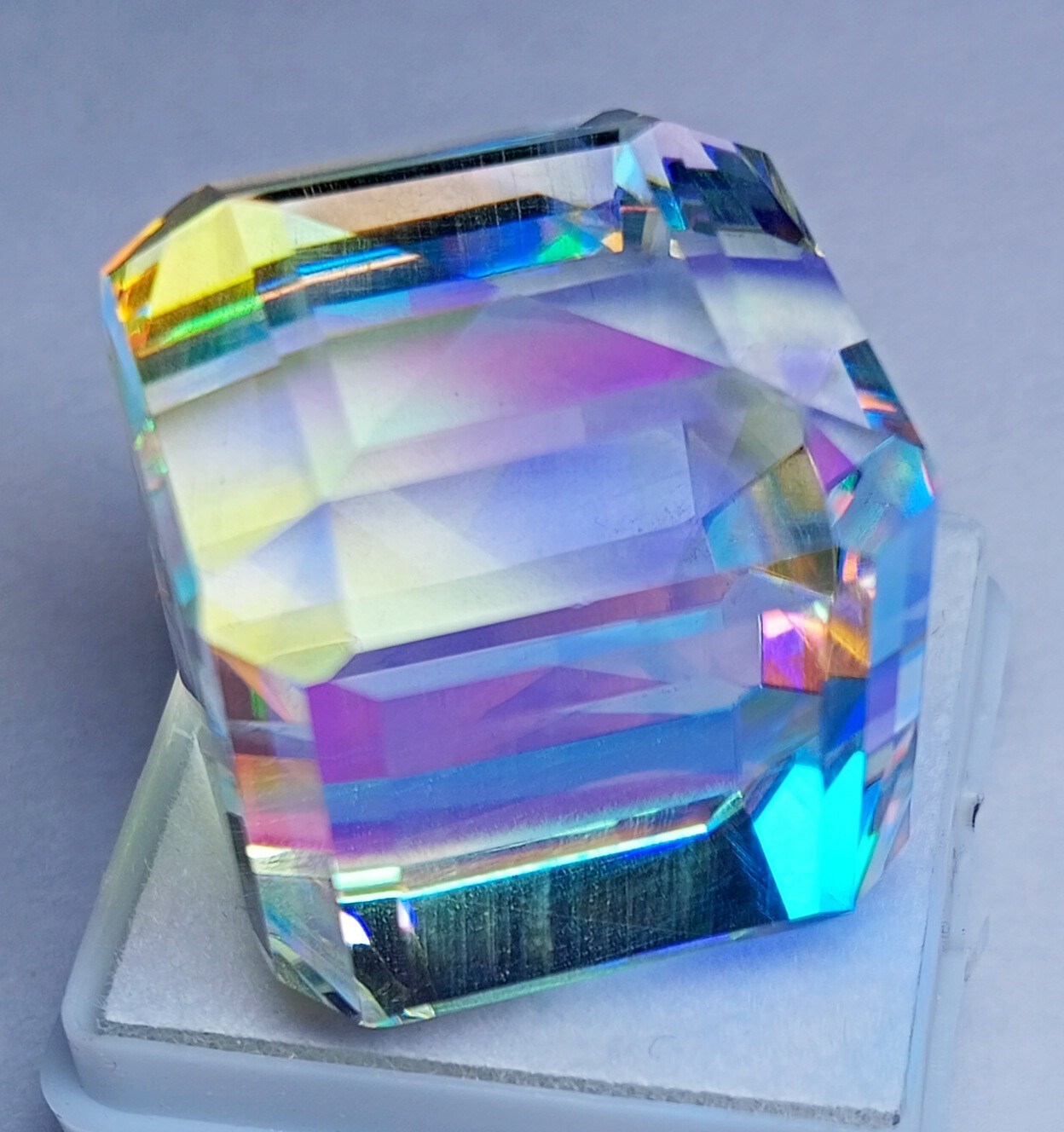 Rainbow Color Natural Mystic Topaz Cube Cut EGL Certified 100+ Ct Loose Gemstone