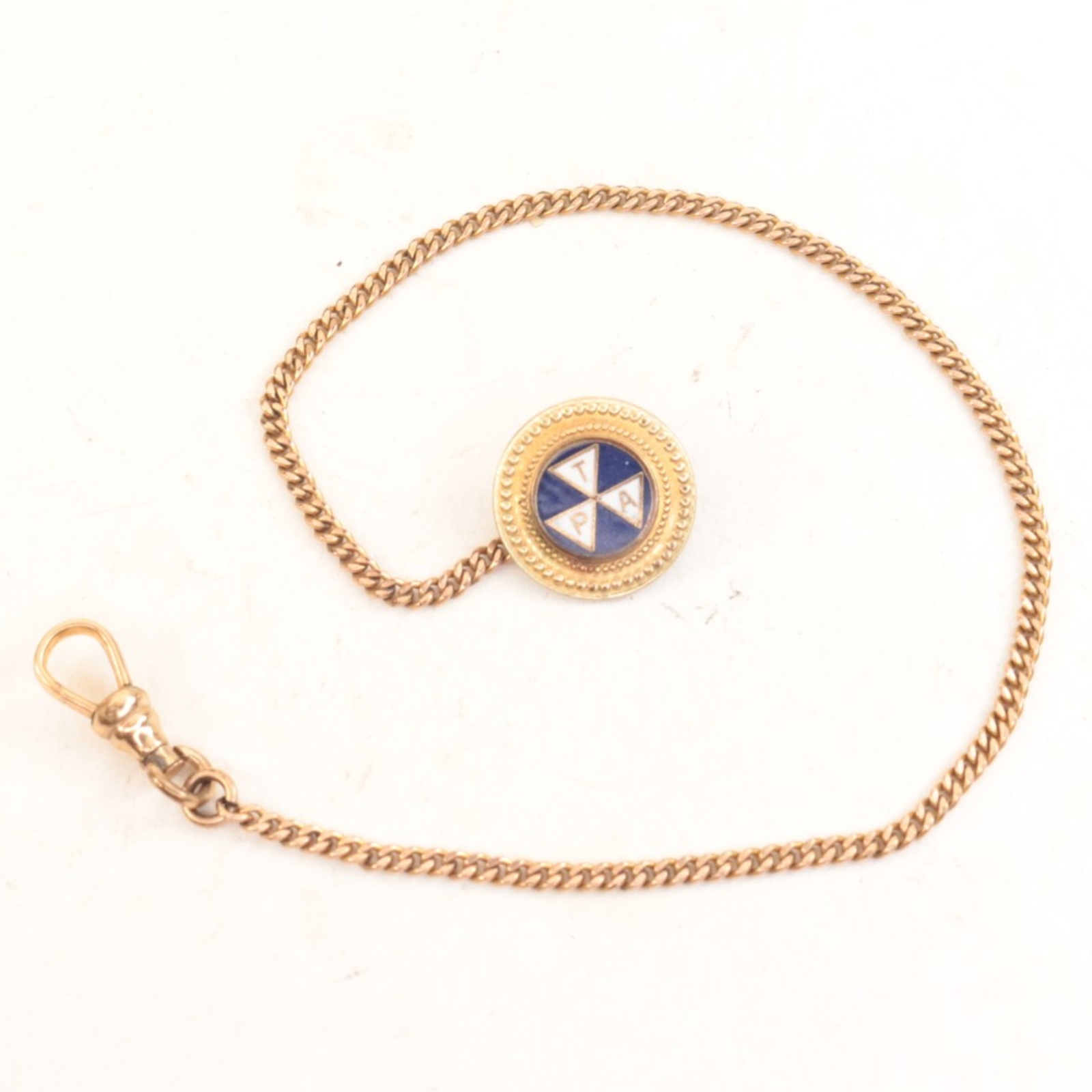 Pocket Watch Chain 8-11/16 inches with TPA Tie Button – Gold-tone – JS76