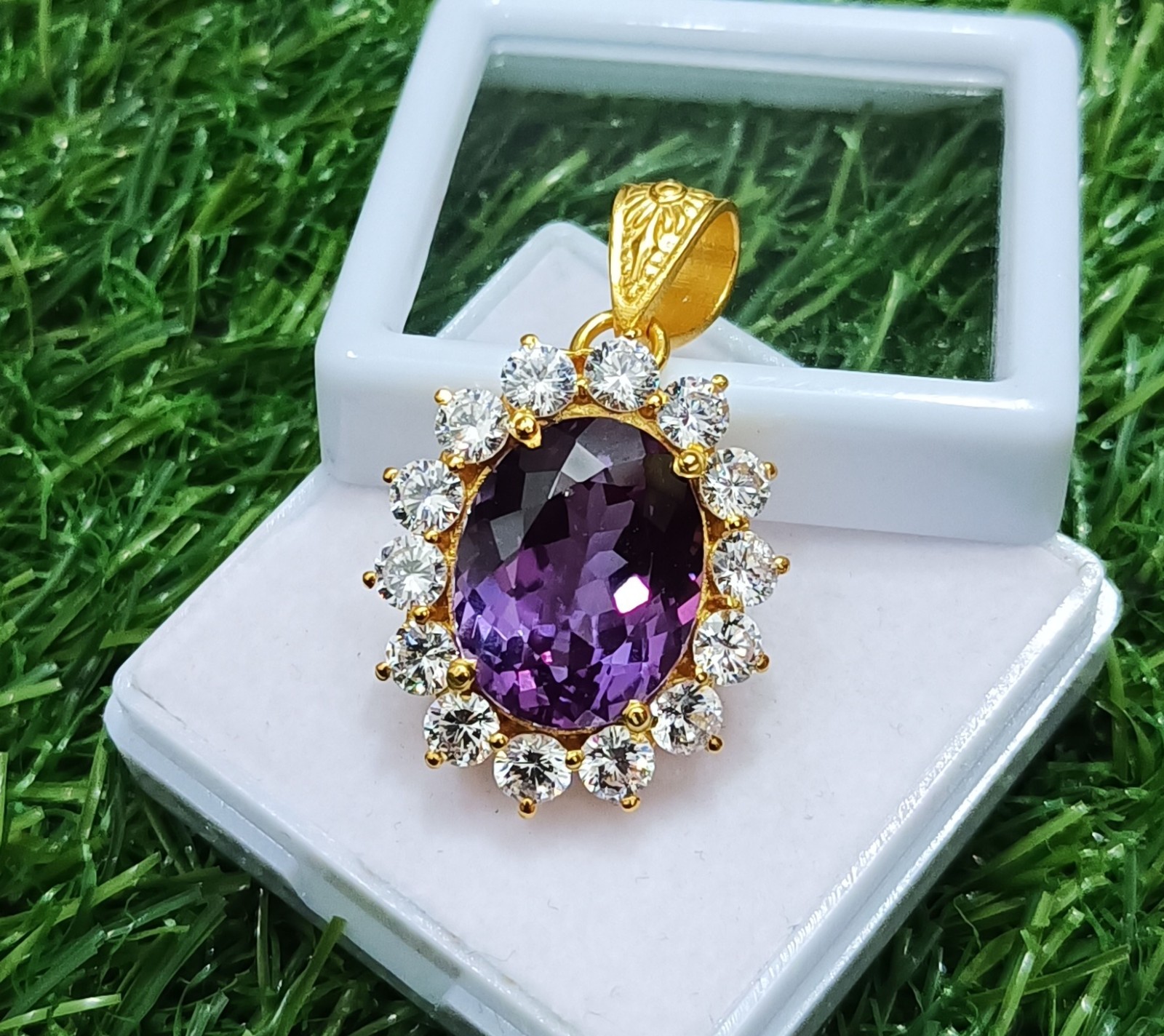 39 Ct Natural Alexandrite Pendant –Certified Bio- Gem in Silver 925 With Chain