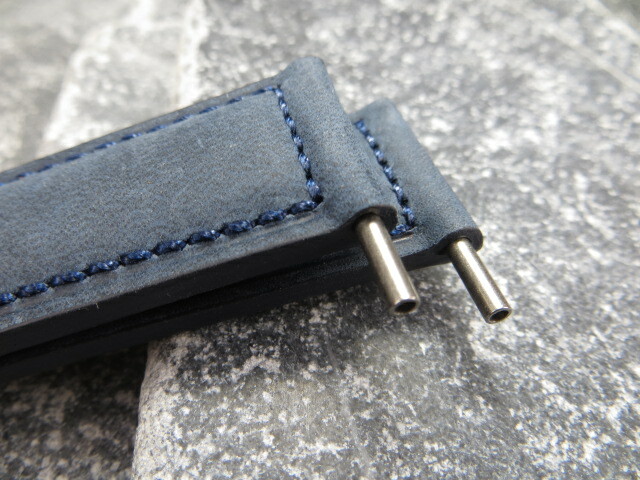 24mm Assolutamente Leather Strap Blue Tang Watch Band Tongue Buckle PANERAI