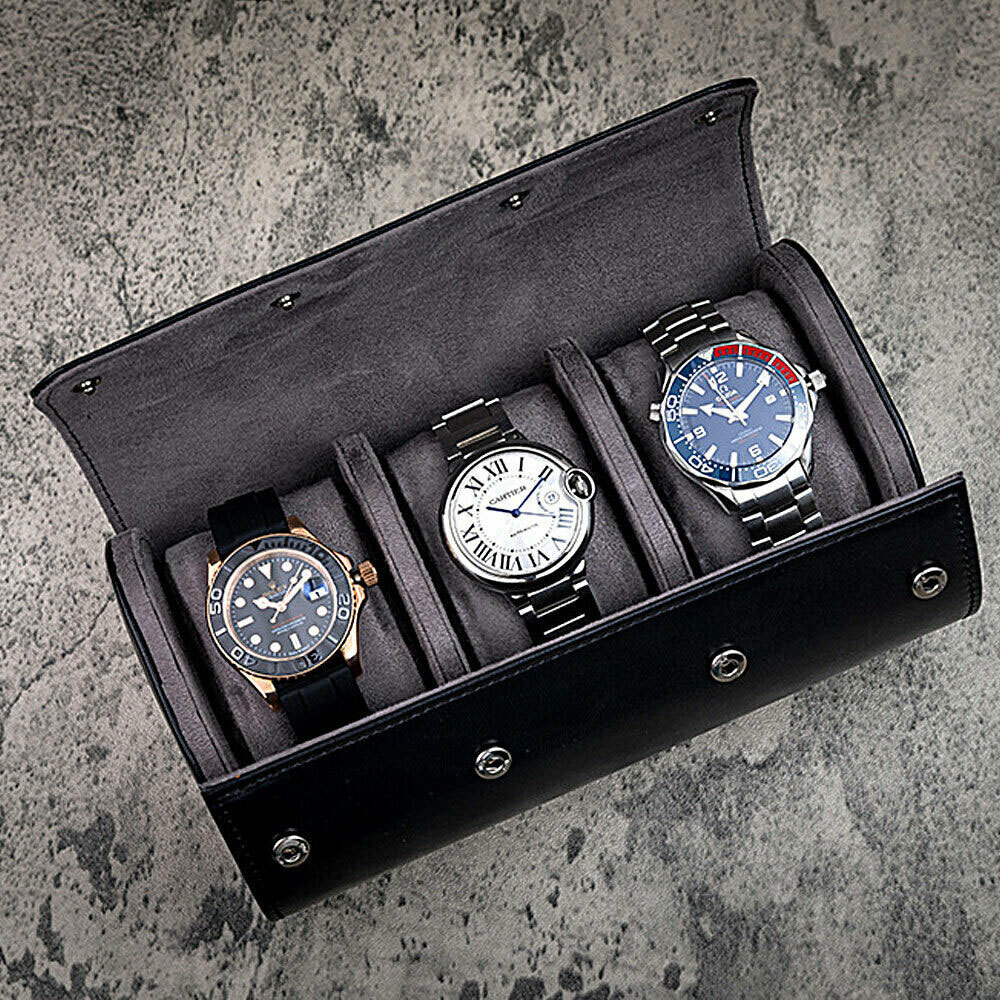 Watch Roll Travel Case Portable Leather Display Watch Jewelry Storage box NEW#