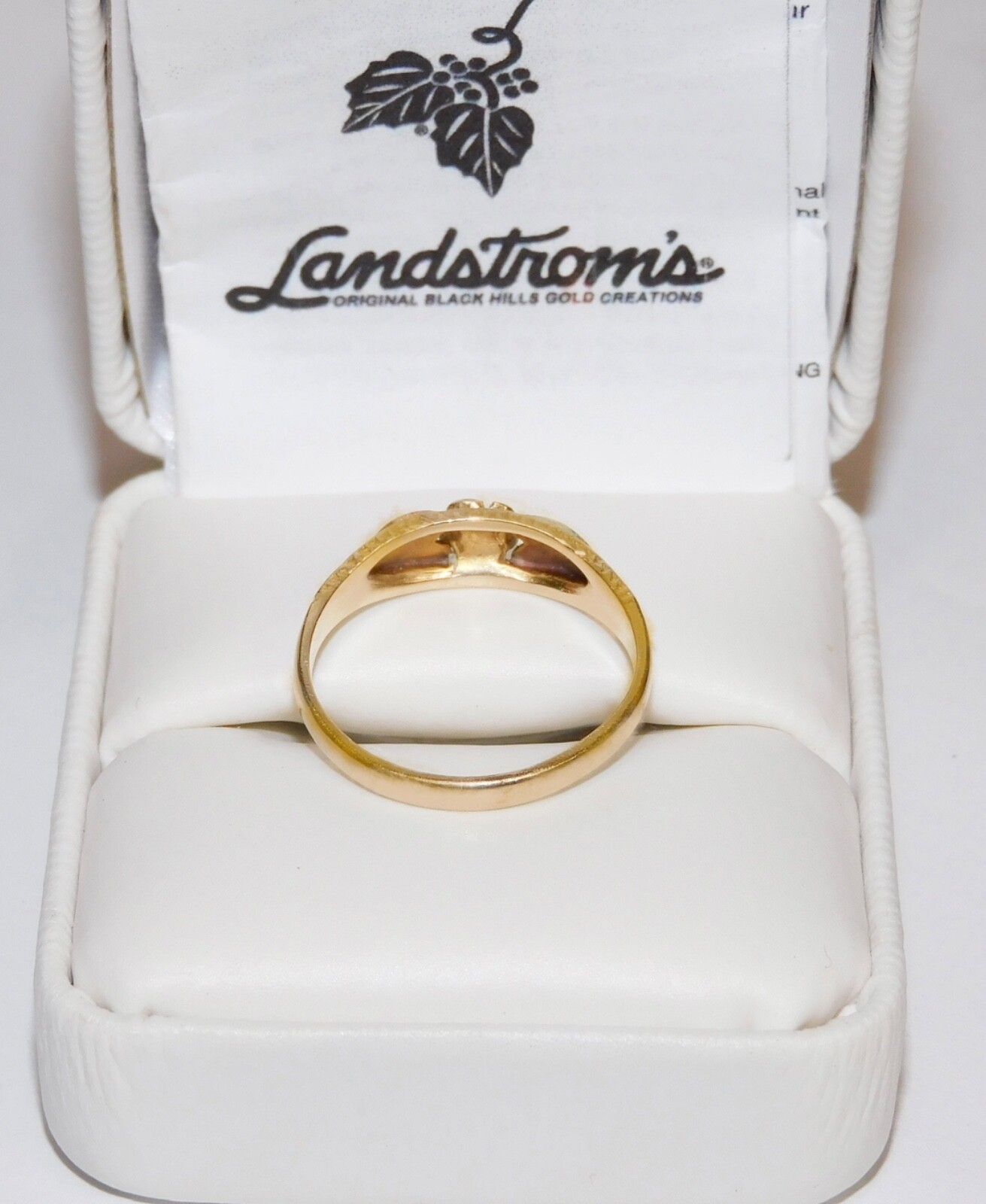 Black Hills Gold 10k Landstrom’s Yellow Rose Leaves Ring Size 8