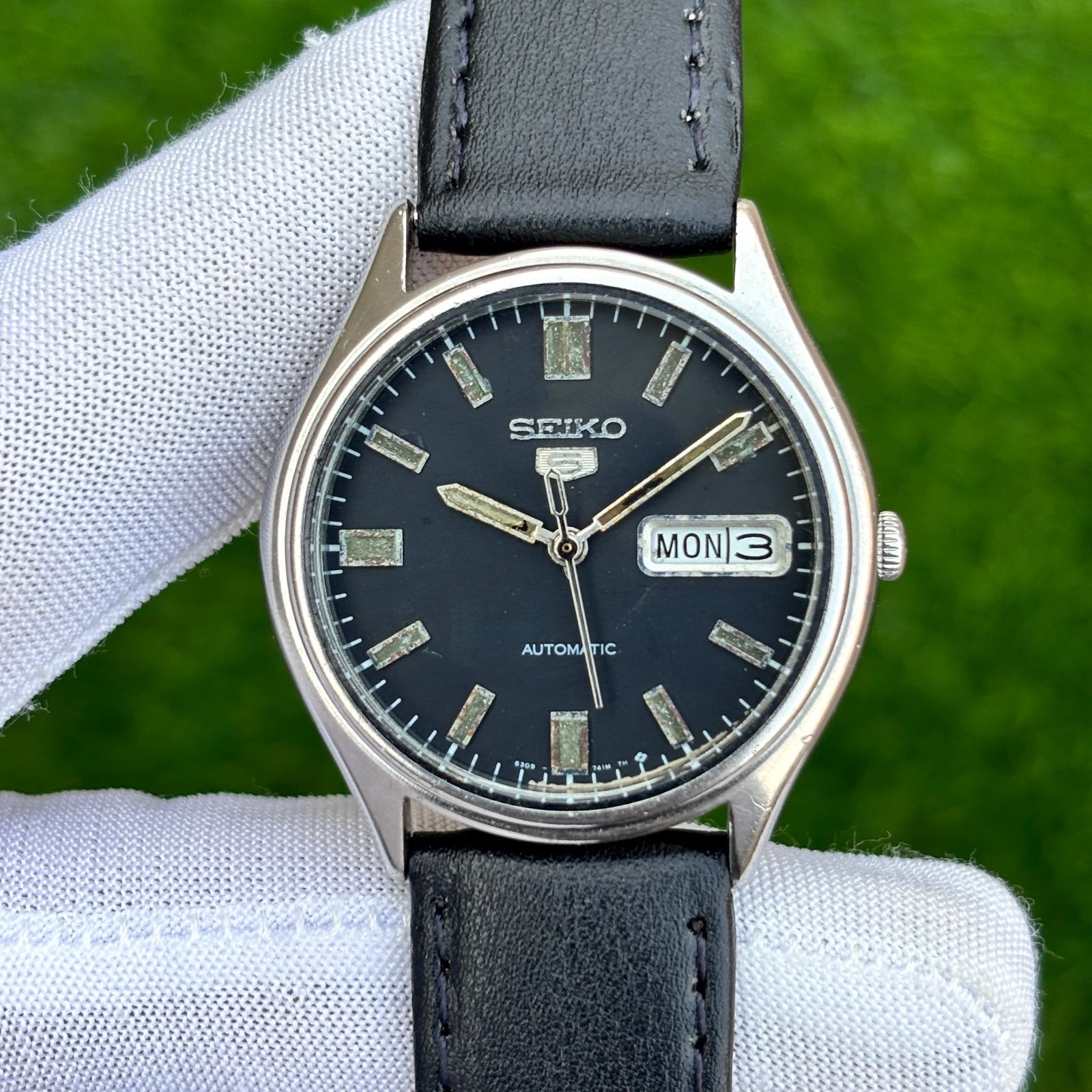 Vintage Seiko 5 Matte Black Dial Automatic Japan Made Men’s Watch 6309-7320