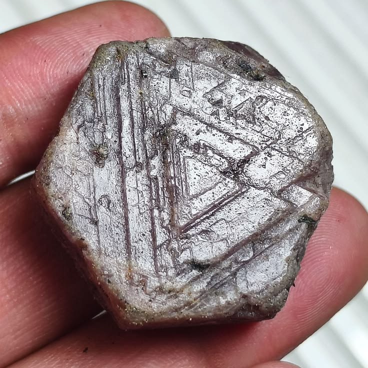 Raw Ruby Record Keeper Cabochon, Rough Hexagonal Ruby Gemstone for Wire Wrapping