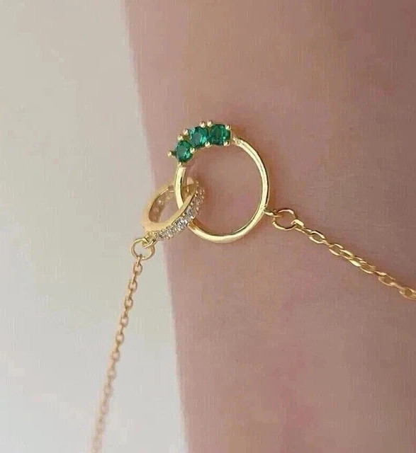 1.80Ct VVS1 Round Cut Lab Created Emerald & Diamond Wedding 14K Gold FN Pendant