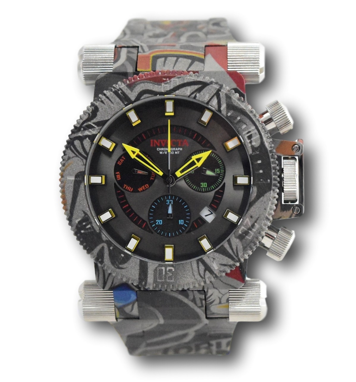 Invicta Coalition Forces Graffiti Hydro-Plated Men 51mm Swiss Chrono Watch 26449