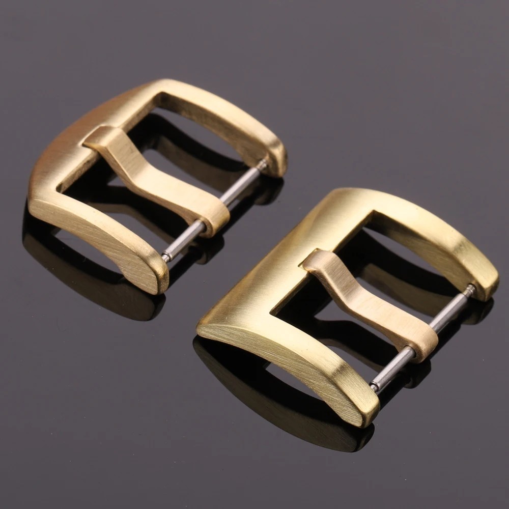 Solid Brass Watch Band Buckle Copper Pin Clasp for 18mm 20mm 22mm 24mm Straps