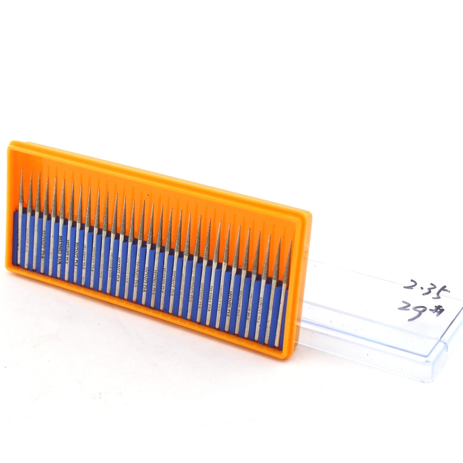 30Pcs Diamond Carving Burrs 2.35mm Conical Grinding Bit for Gem Stone Glass