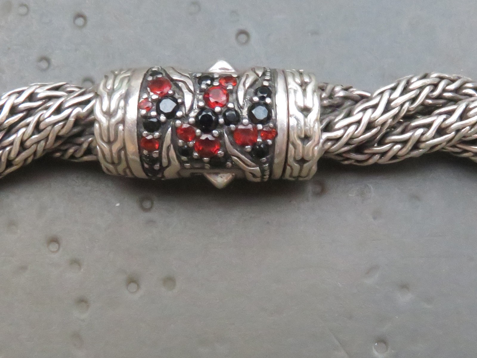 Vintage John Hardy Sterling Silver 925 Braided Chain Bracelet Push Lock Closure