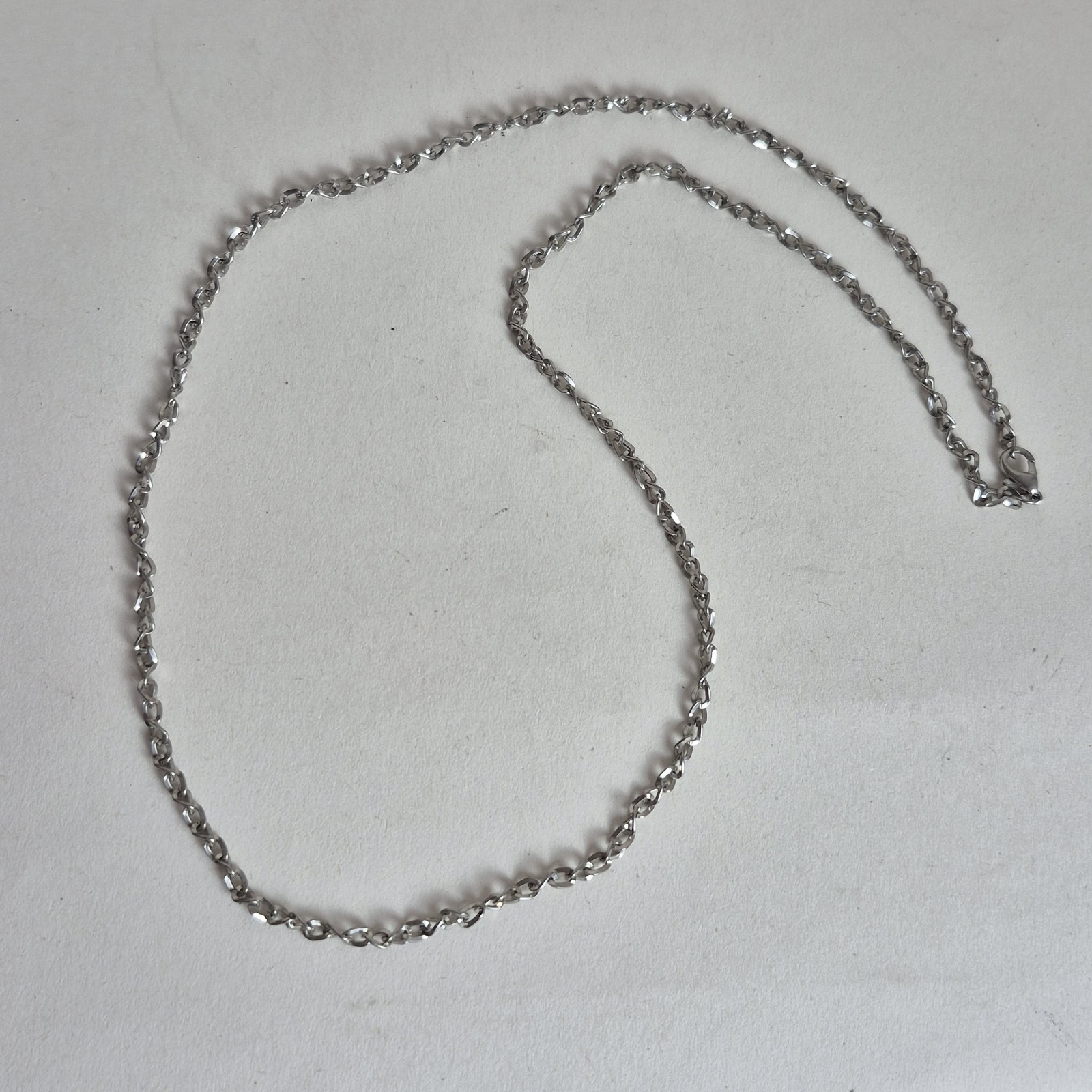 Plain Silver Tinsel Chain Nevklace Jewellery Simple Basic