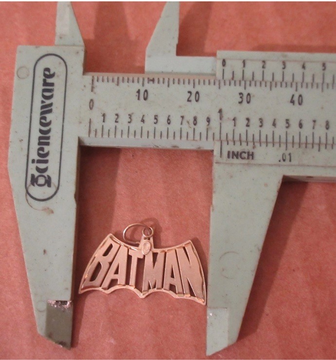 14K Yellow Gold Batman Charm Pendant Michael Anthony MA 1.3 Grams DC Comics