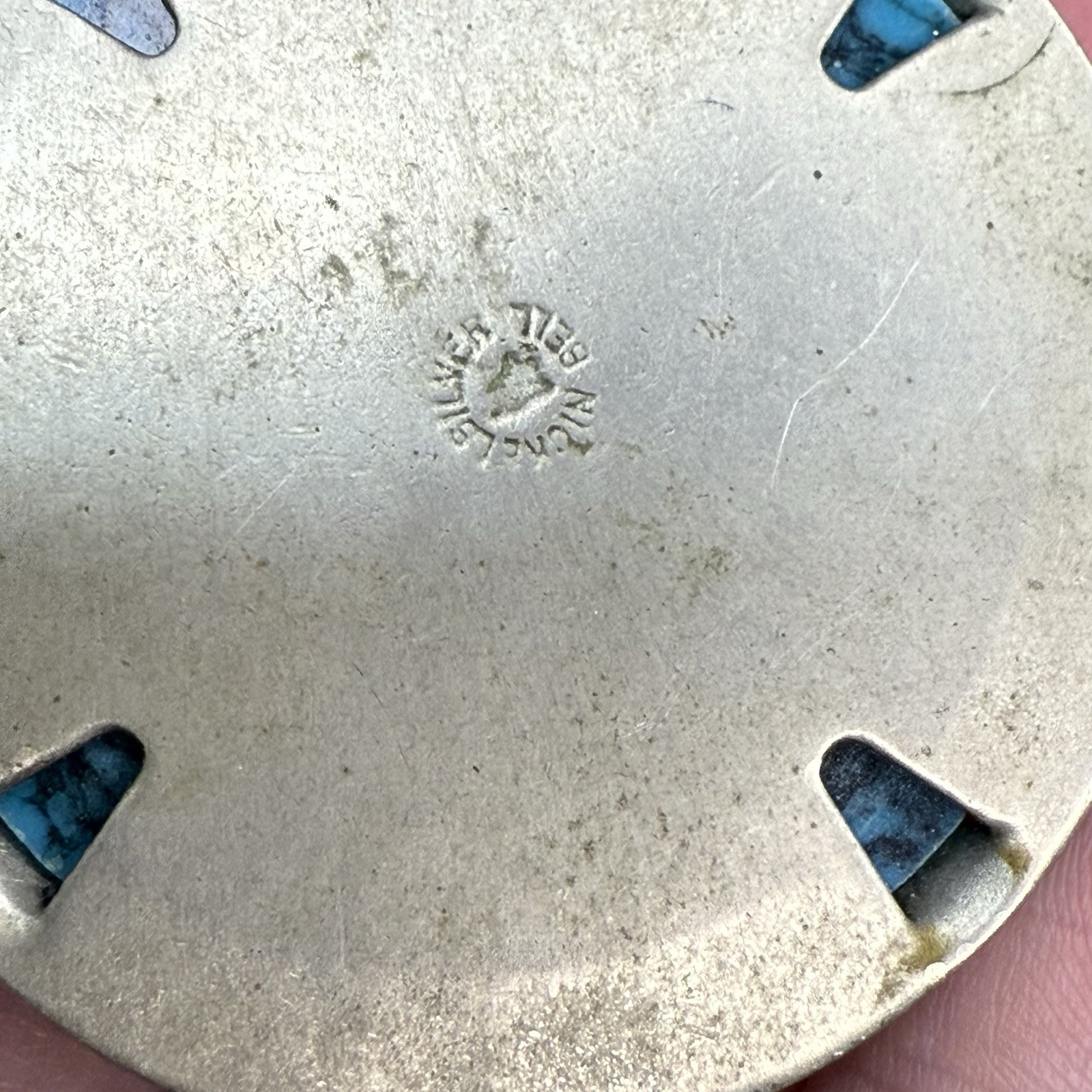 Native American Thunderbird, Turquoise Nickle Silver Pendant