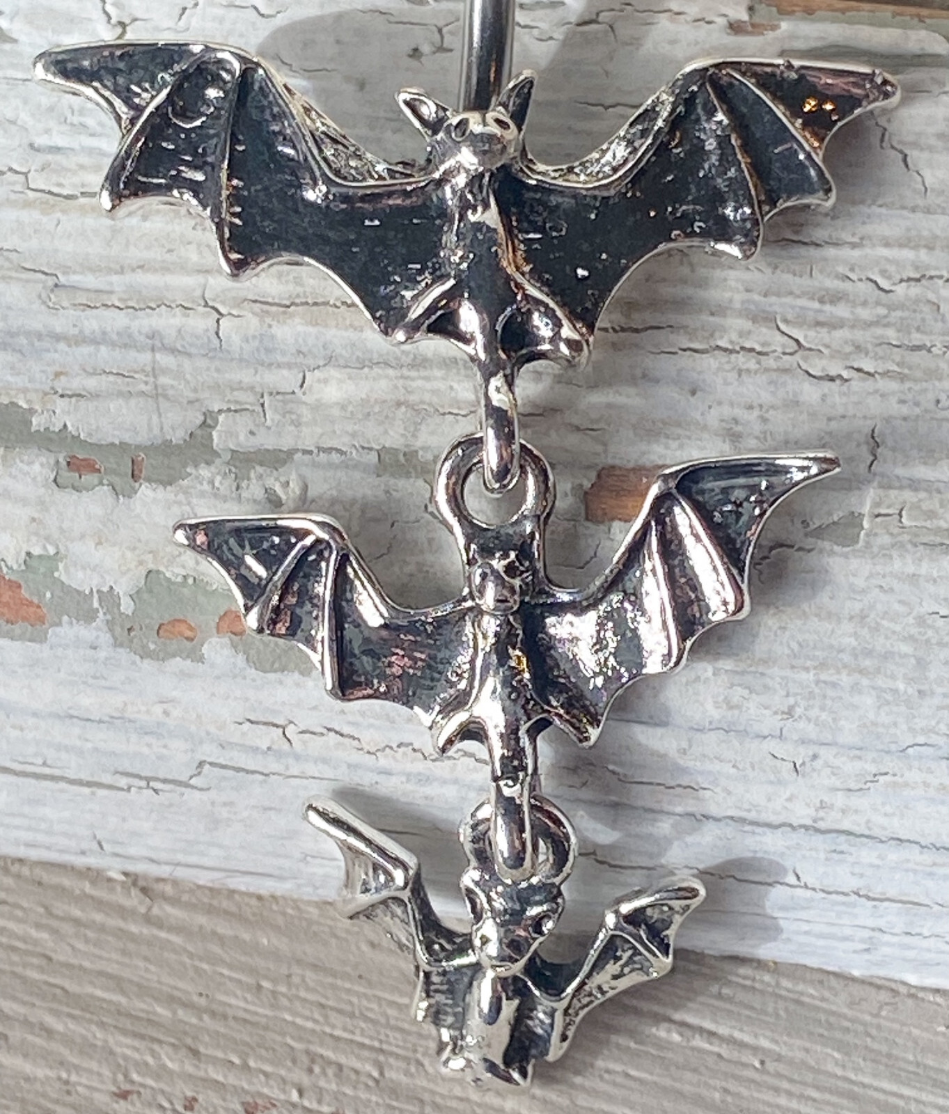1pc Triple Vampire Bat Belly Ring Navel Piercing Pierced Naval Gothic Halloween