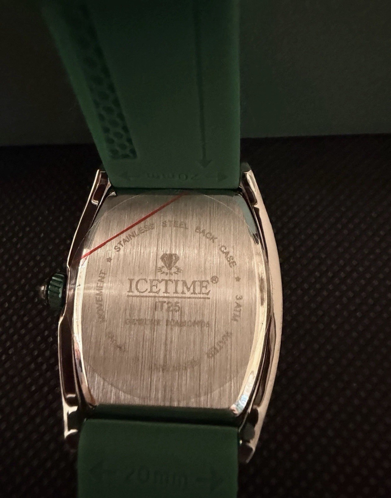 IceTime IT25 Women’s Quartz Skeleton Dial 33mm SS Case Green Silicone 30m