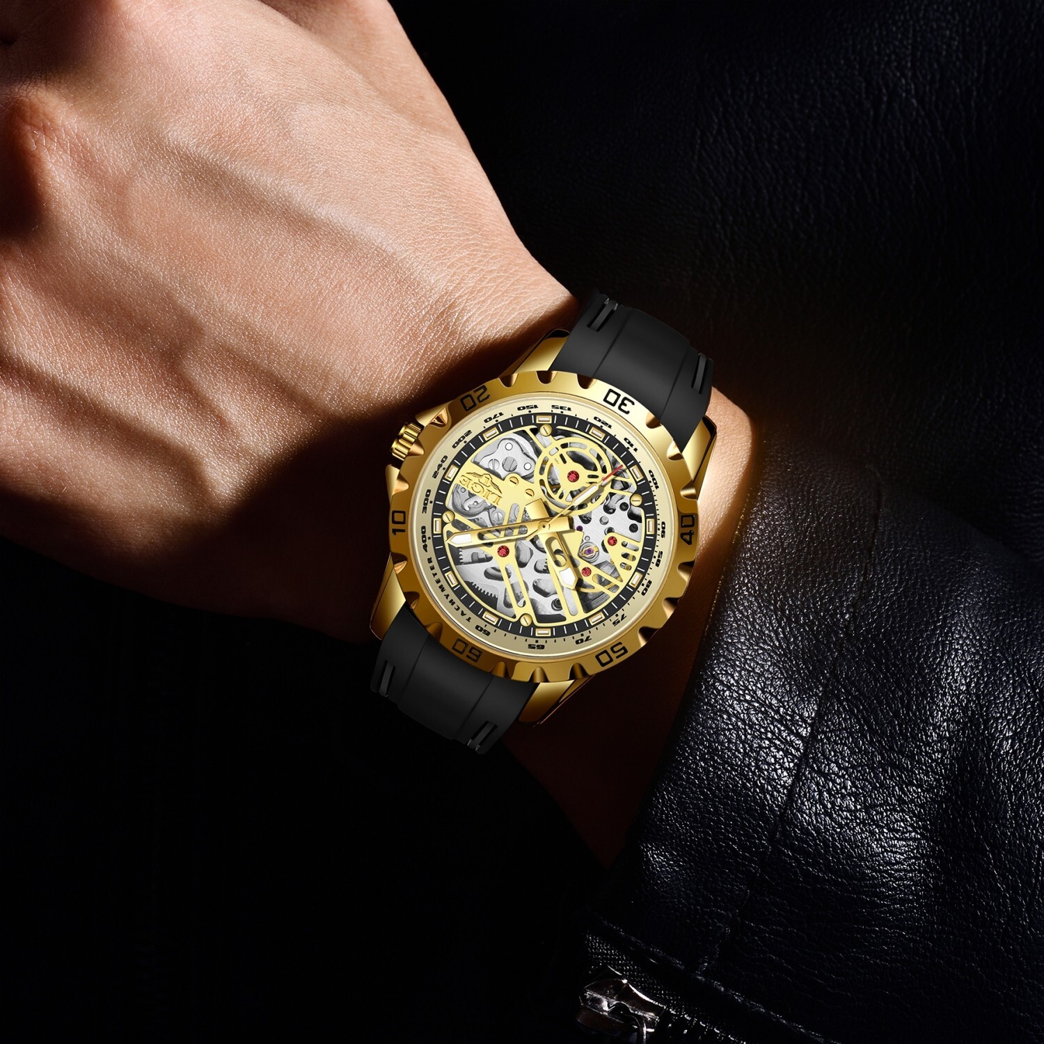 LIGE Men Military Watch Automatic Mechanical Analog Luminous Casual Wrist Watch