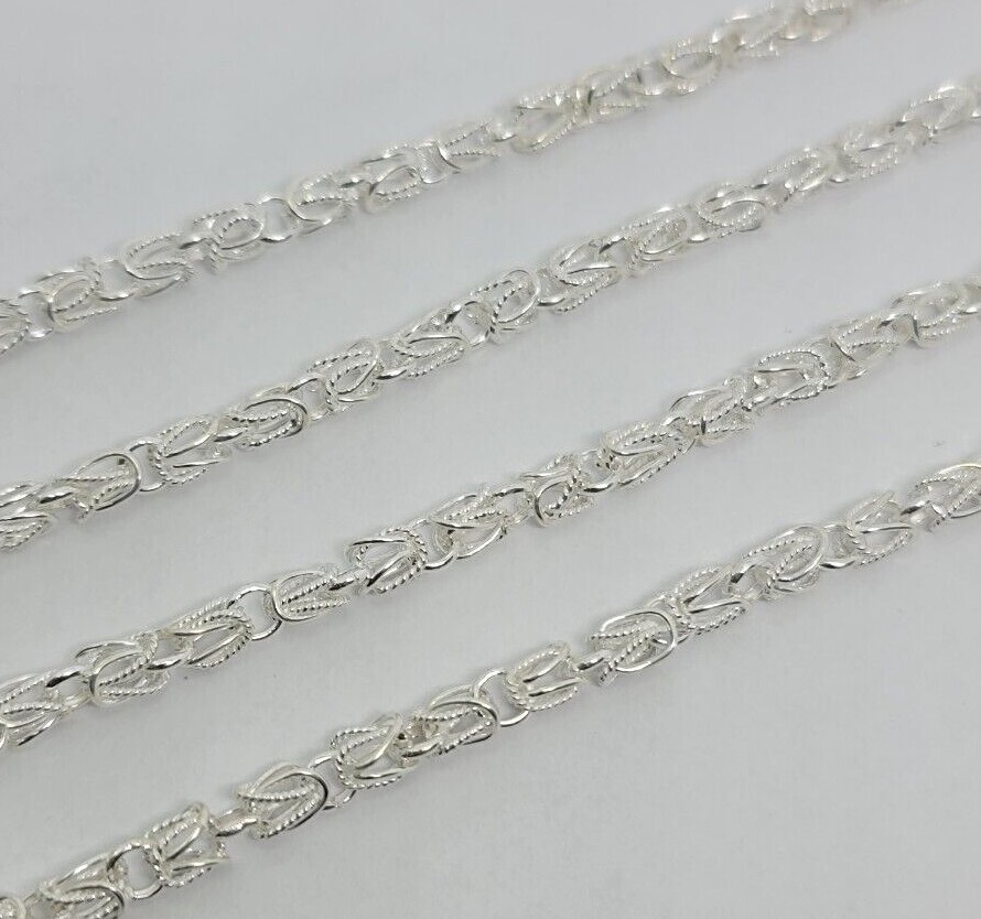 925 Sterling Silver Turkish Chain High Quality Necklace Bracelet 4mm Size 7″~30″