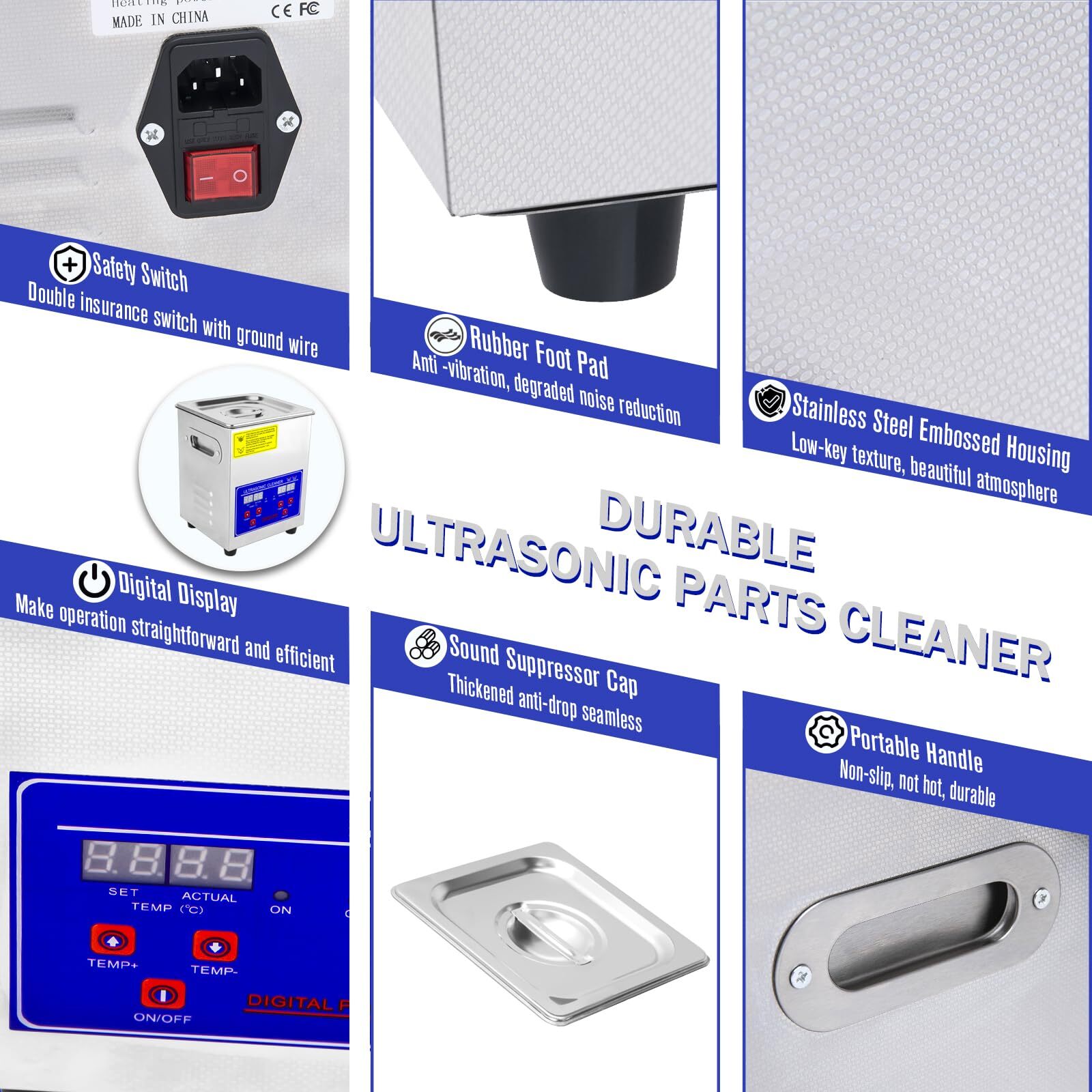 2L Ultrasonic Carburetor Cleaner Machine, Industrial Ultrasonic Parts Cleaner…