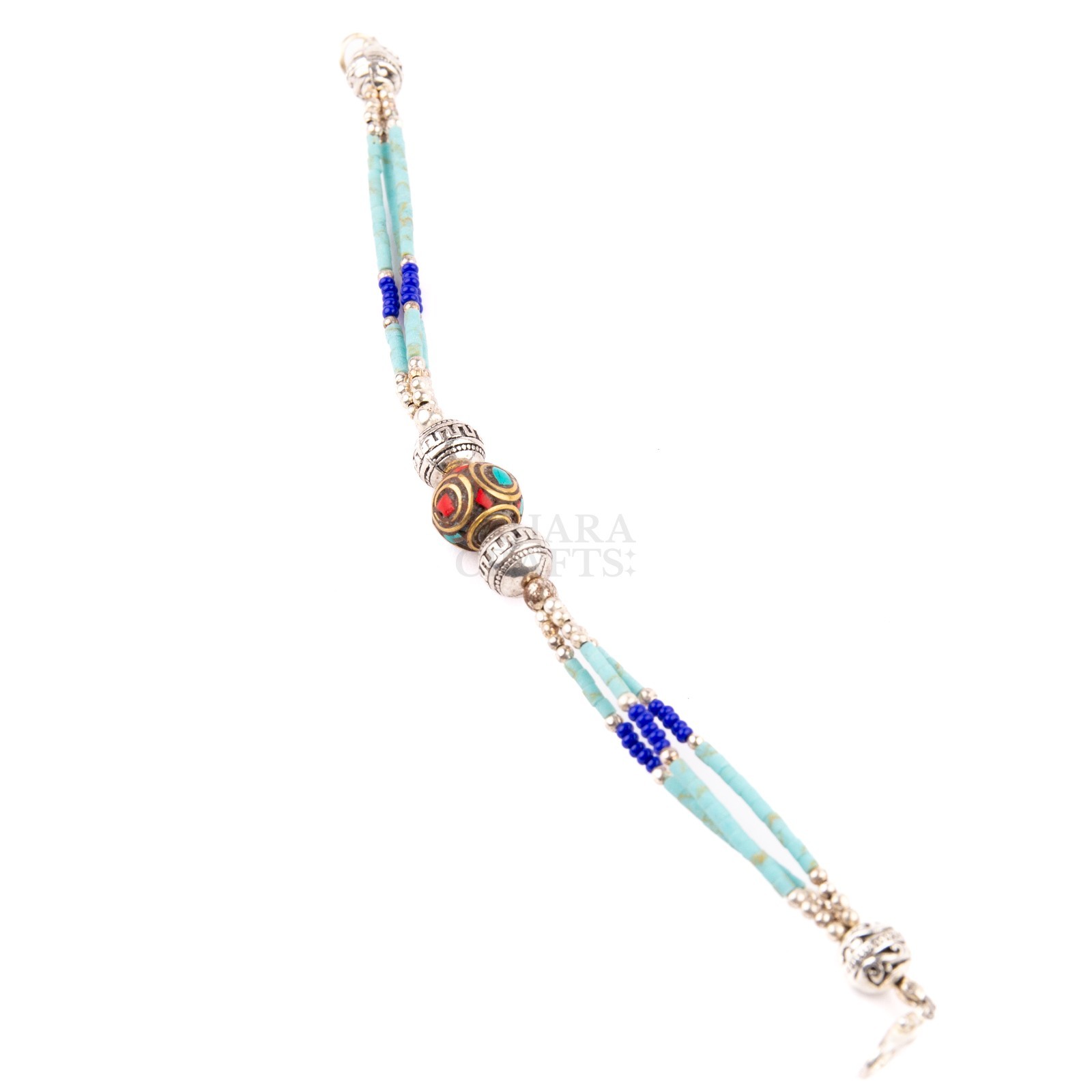 Tibetan Bracelet, Turquoise Lapis Lazuli Beads, Traditional Tibetan Bead Jewelry