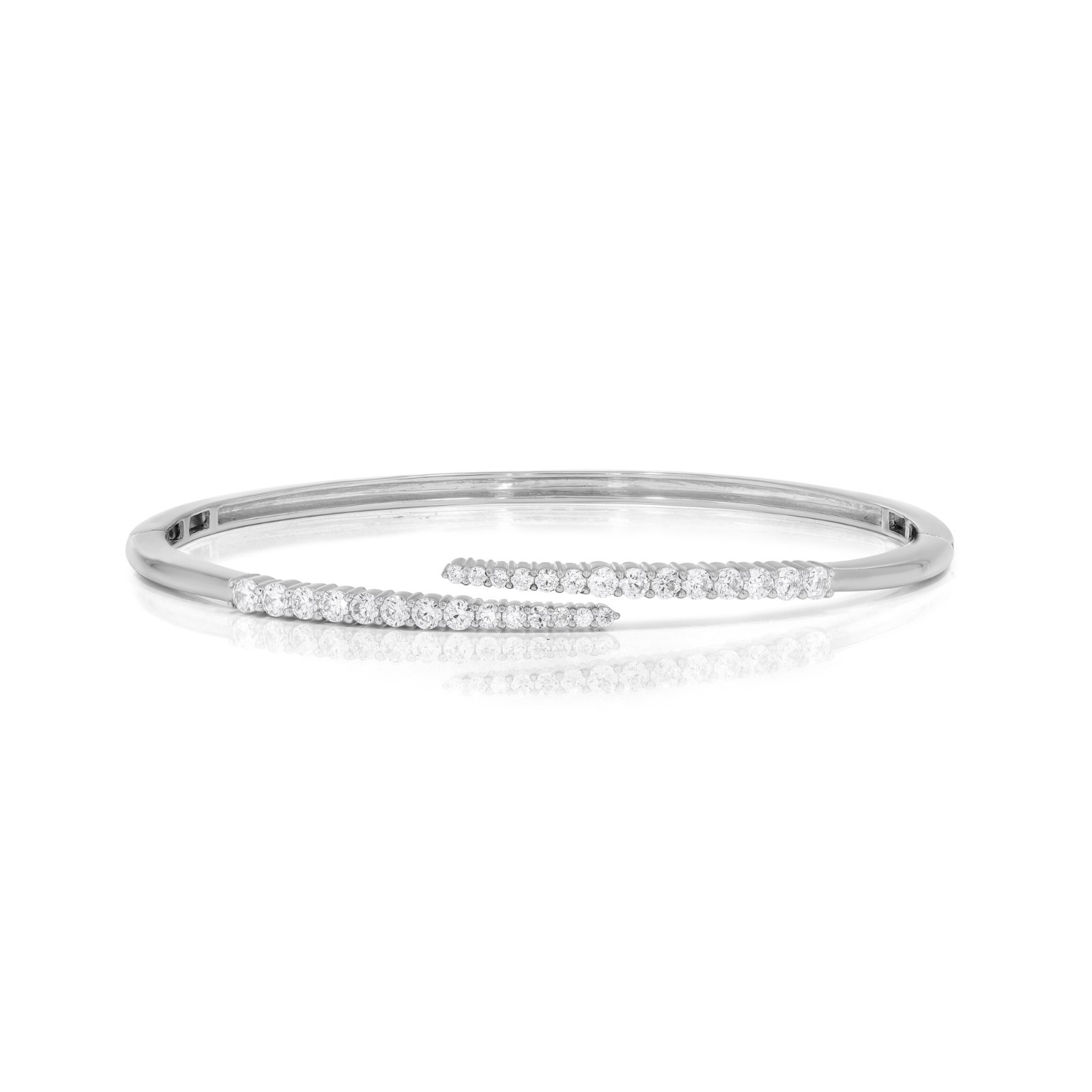 Clearance..! 1.00 CT Lab Grown Diamond Bangle in White Gold Plated 925 Silver