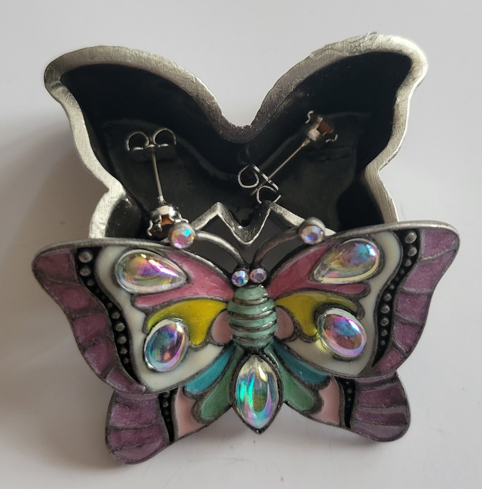 Avon 2007 Stud Earrings In Butterfly Box #F3171231 Original Box