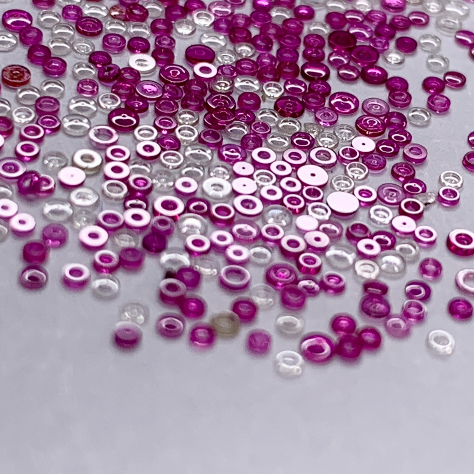 25 Watch Hole Jewels 1-1.5mm Cap Part Watchmaker Job Lot Repair Lab Created Ruby
