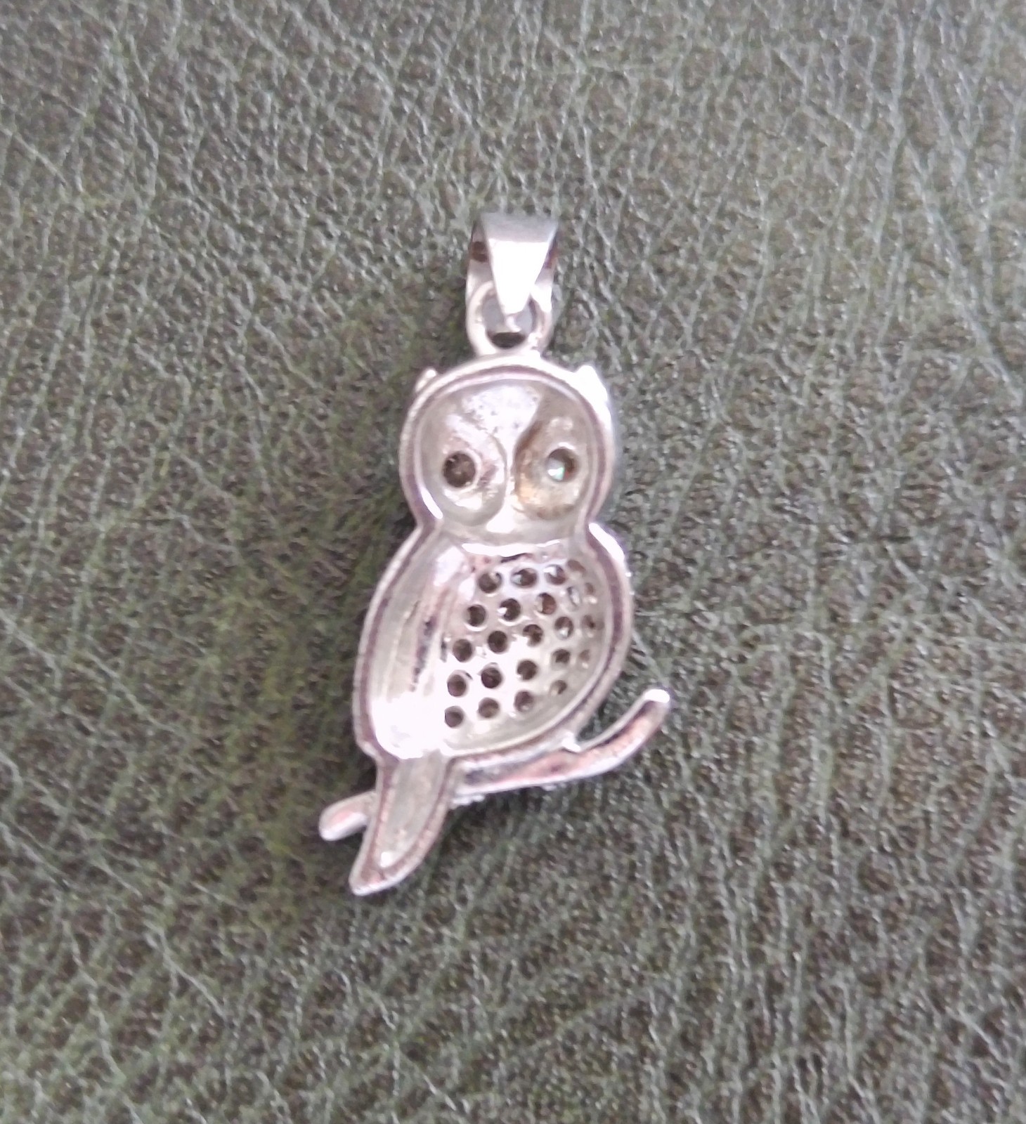 Vintage Silver Tone Yellow Rhinestones on Branch Pendant/Charm 1″ With Bail