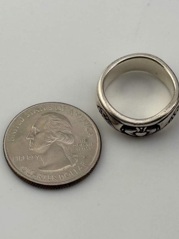 PETER STONE PSCL 925 STERLING SILVER CLADDAGH 6.8MM BAND RING SIZE 6.5 3393
