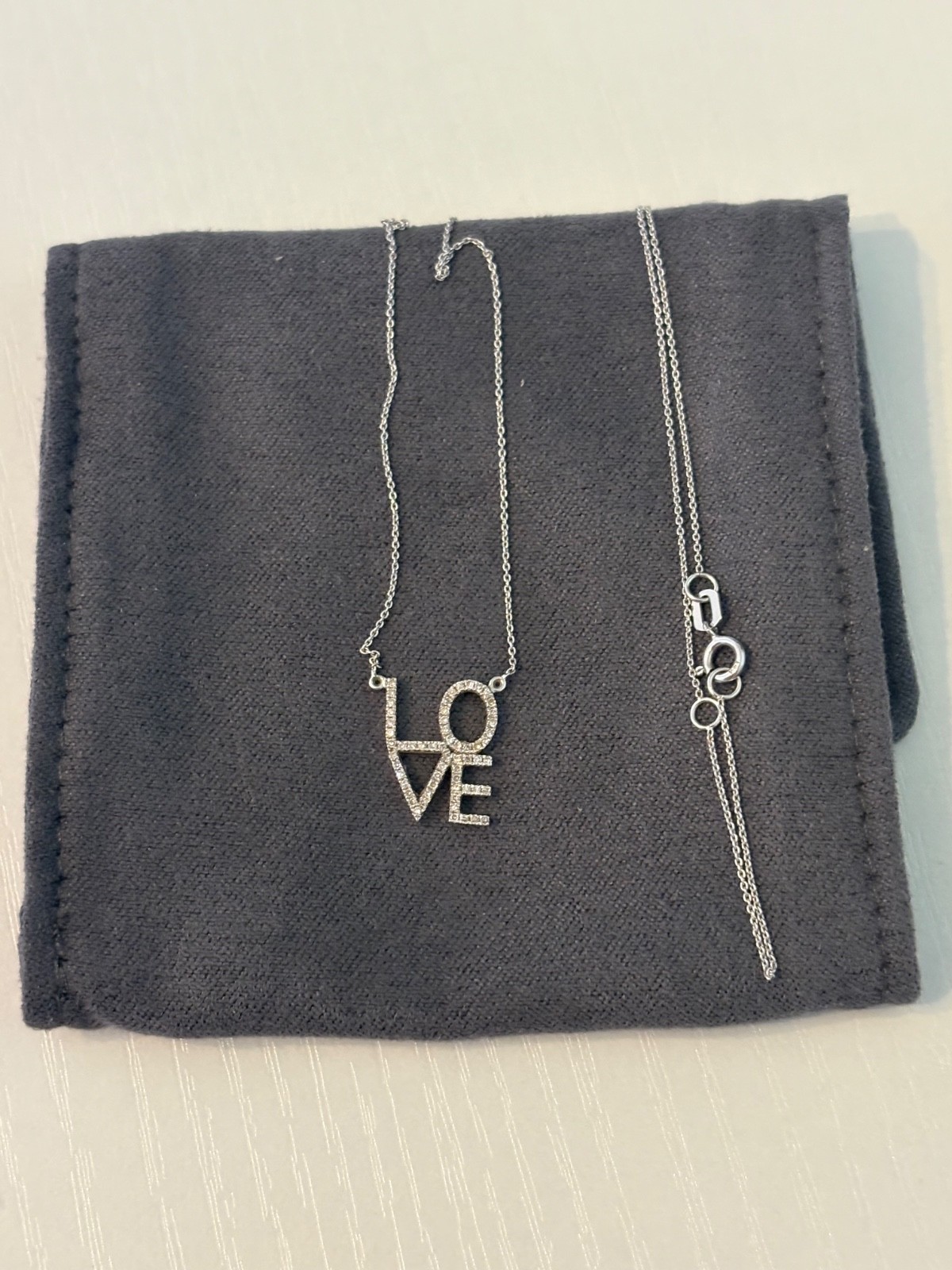 Diamond Love Block Necklace
