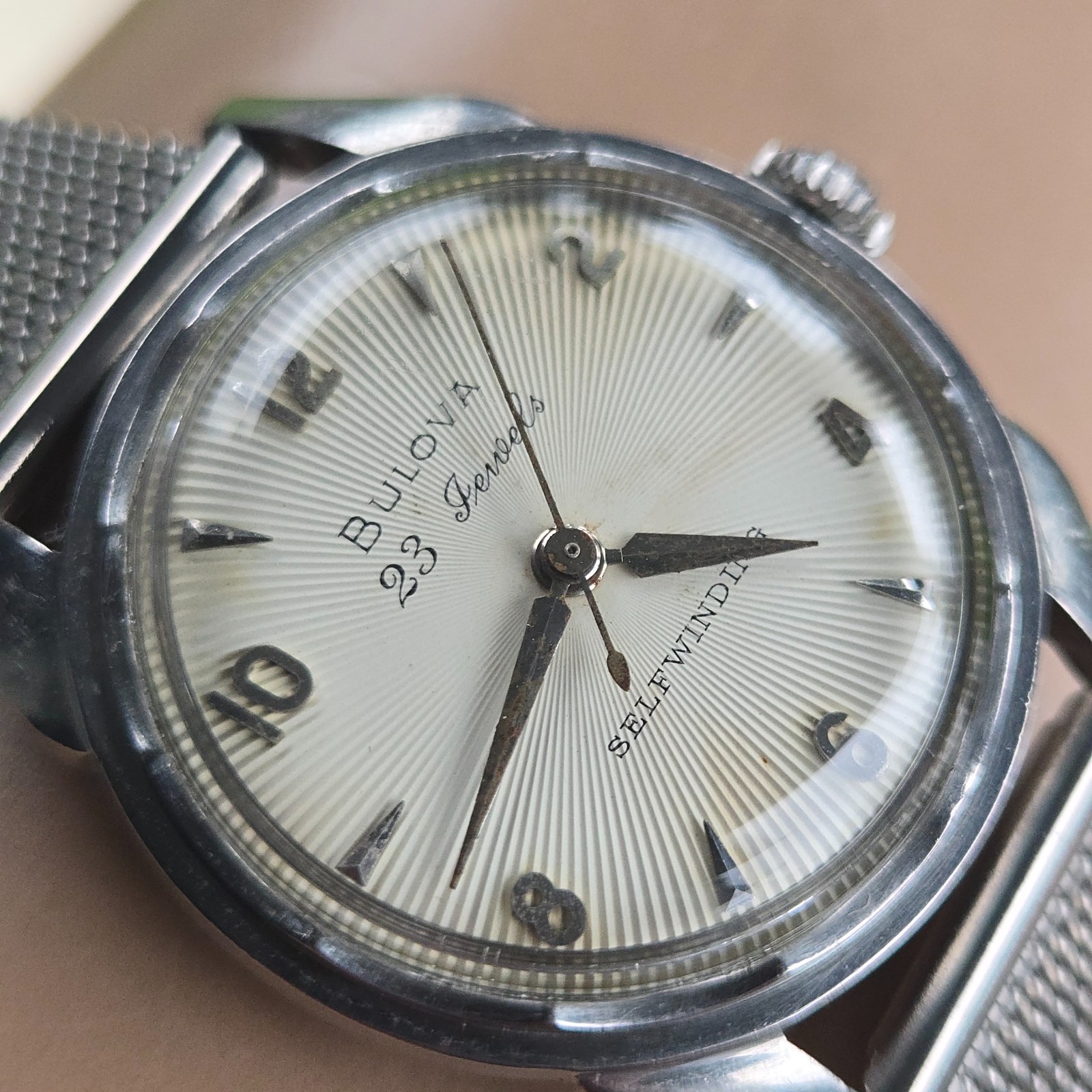 Vintage Bulova 23 “A” Men’s automatic watch sunburst dial 10BPAC USA 1959