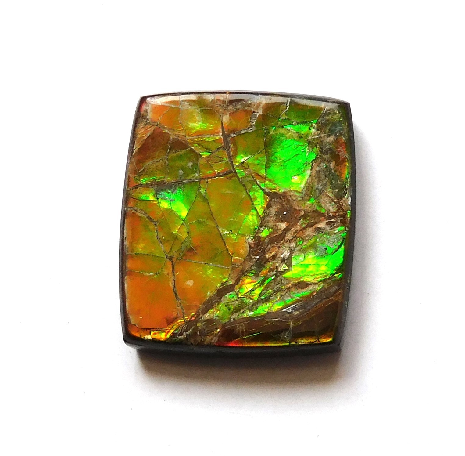16.00 Ct Natural Canadian Ammolite Cabochon Loose Gemstone 18.9X16.5X4.2 MM MH26