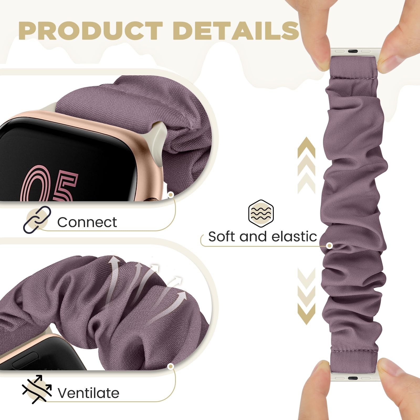Scrunchies Bands Compatible for 40mm 38mm 41mm 42mm 44mm 45mm 46mm 49mm, Soft…